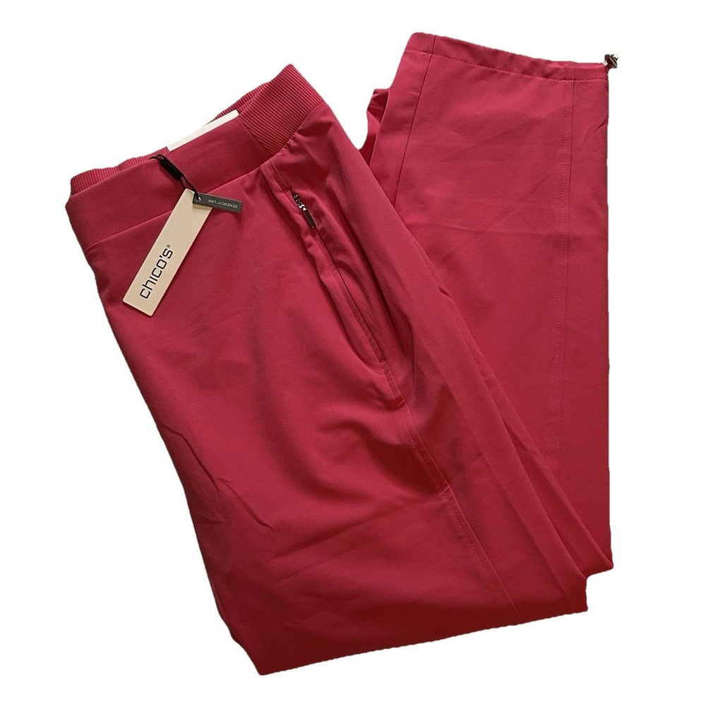 Chicos Zenergy UPF Neema Bungee Crop Pants Pink Bromeliad 570357779 Size 1 US 8 - Picture 4 of 16